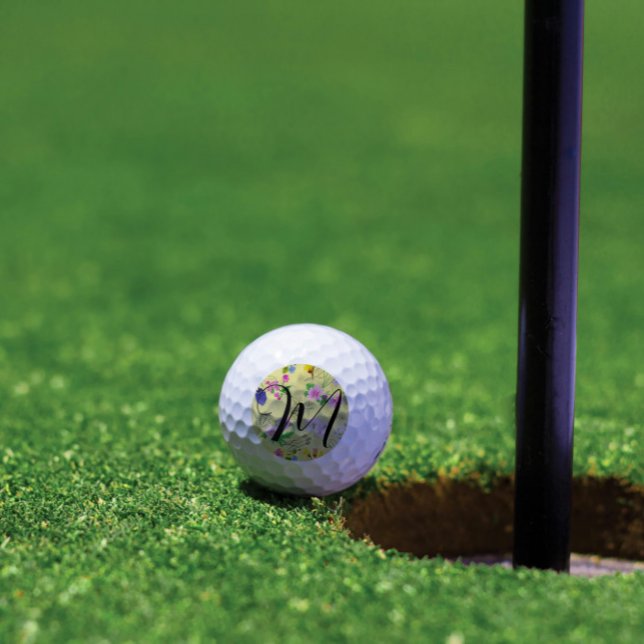 Delicate wildflowers in light yellow. Custom. Golf Balls (Creator Uploaded)