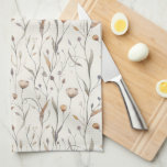 Delicate Wildflowers Kitchen Towel<br><div class="desc">Elevate your kitchen with this charming kitchen towel, designed to bring a touch of boho chic elegance to your home. Featuring a captivating array of wildflowers in grayish taupe, soft terra cotta, and earthy browns, set against an off-white background, this kitchen towel evokes the serene beauty of a meadow in...</div>