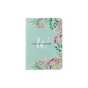 Delicate Wildflowers - Name & Initial Passport Holder