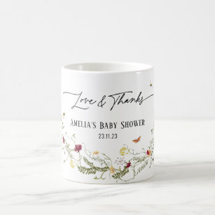 Delicate Wildflowers Personalized Baby Shower Mug