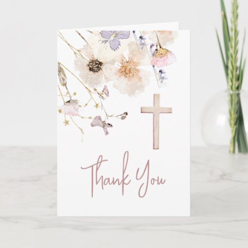 delicate wildflowers religious event Thank You Card