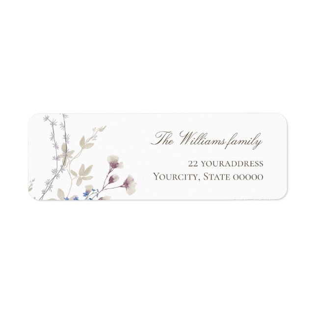 delicate wildflowers Return Address Label (Front)