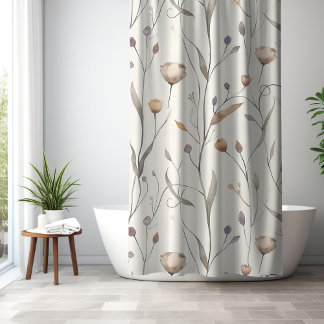 Delicate Wildflowers Shower Curtain