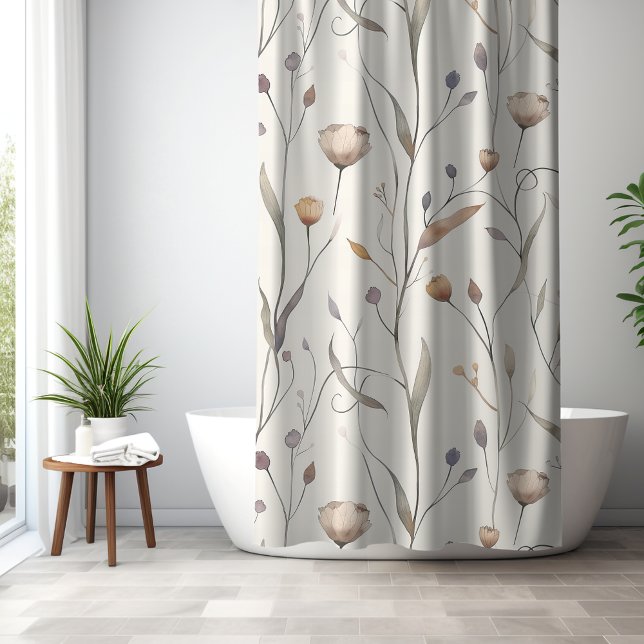 Delicate Wildflowers Shower Curtain (Creator Uploaded)