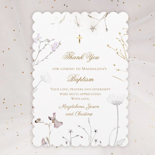 delicate wildflowers thank you for coming card