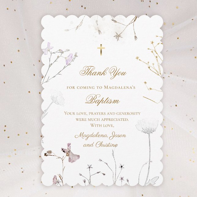 delicate wildflowers thank you for coming card (Creator Uploaded)