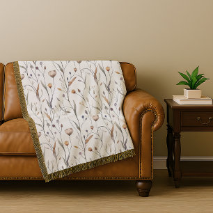 Delicate Wildflowers  Throw Blanket