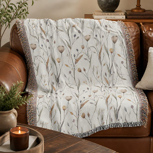 Delicate Wildflowers Throw Blanket