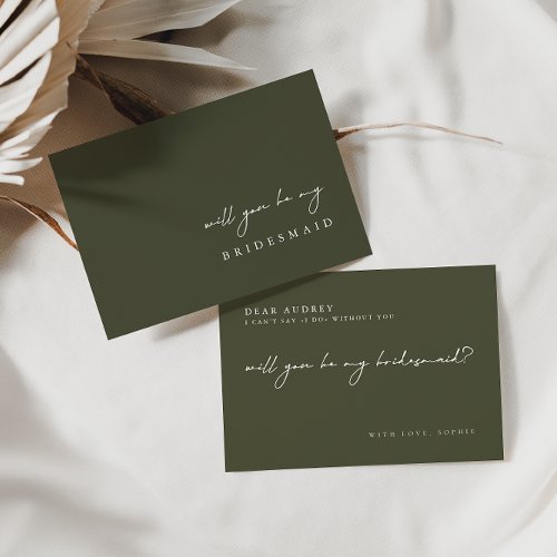 Delicate Will You Be My Bridesmaid Proposal Card