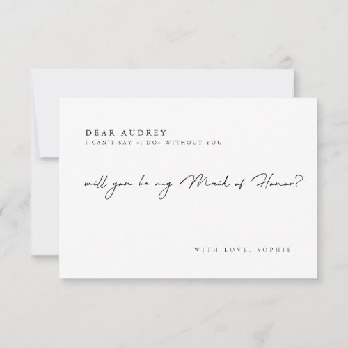 Delicate Will You Be My Maid of Honor Invitation