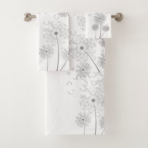 Delicate Wind Blown Flowers Bath Towel Set