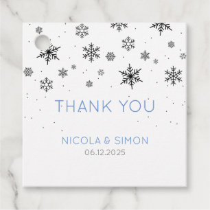 Delicate Winter Snowflakes Pattern Thank You Favor Tags