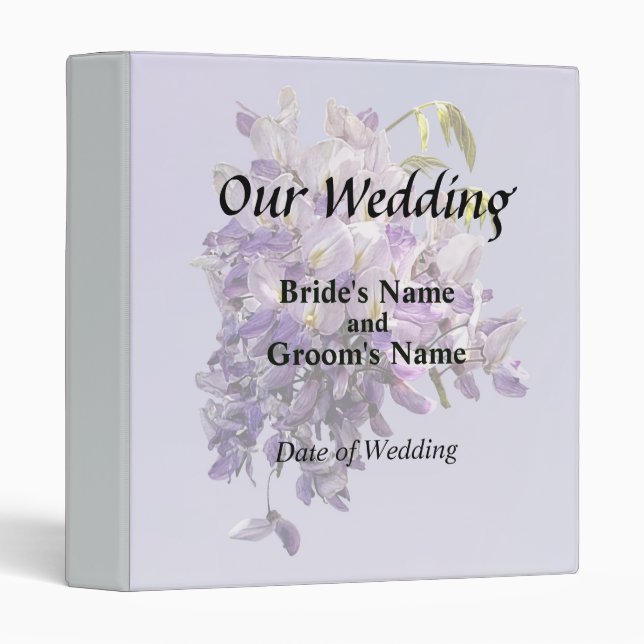 Delicate Wisteria Wedding Products 3 Ring Binder (Front/Spine)