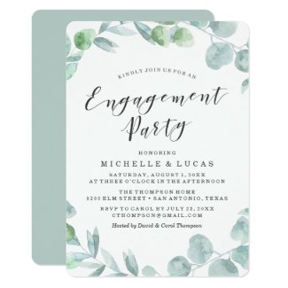 Delicate Wreath | Engagement Party Invitation