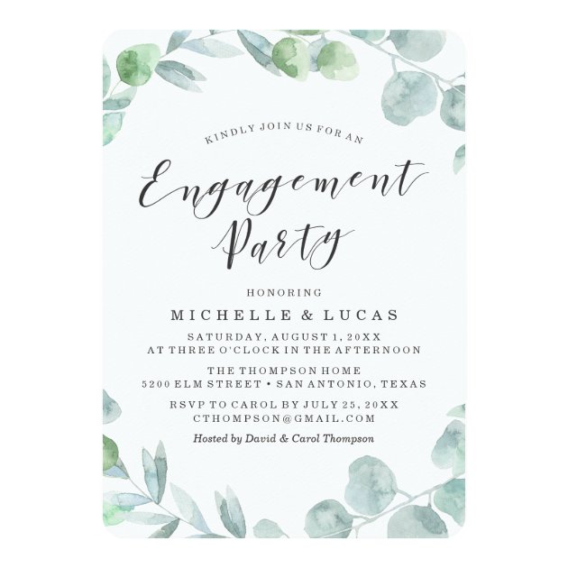 Delicate Wreath | Engagement Party Invitation