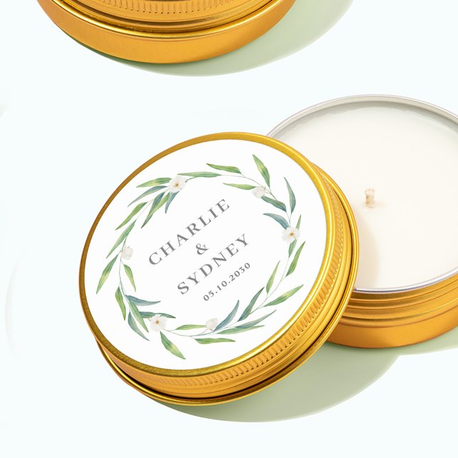 Delicate Wreath Wedding Bridal Shower Stickers (Creator Uploaded)