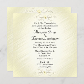 Delicate Yellow 2 Wedding Invitation