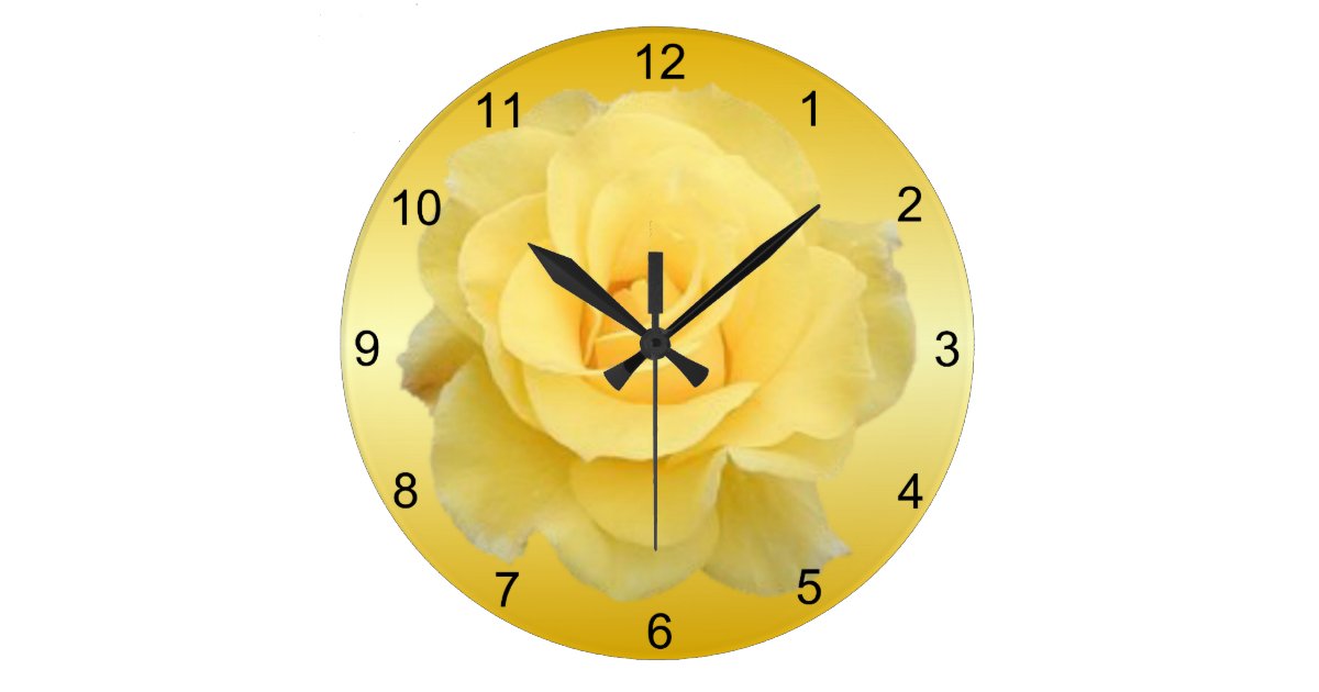 Delicate Yellow Rose Wall Clock