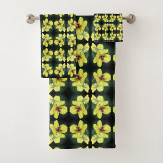Delicate Yellow Wildflower Abstract Art Bath Towel Set