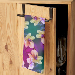 Delicate Yellow Wildflower Abstract Art Pattern Kitchen Towel