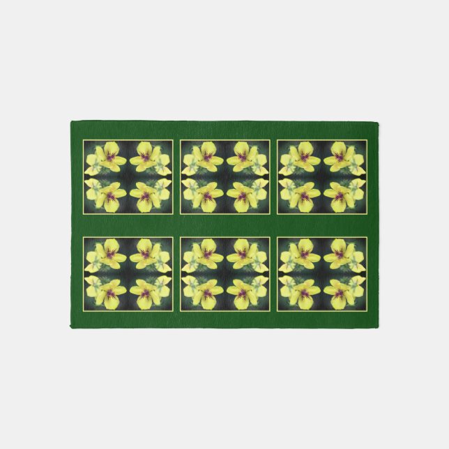 Delicate Yellow Wildflower Abstract Art Rug (Front)