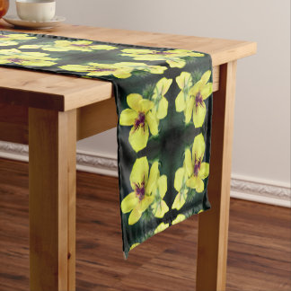 Delicate Yellow Wildflower Abstract Art Short Table Runner