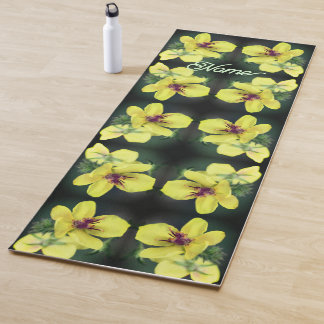 Delicate Yellow Wildflower Abstract Personalized Yoga Mat