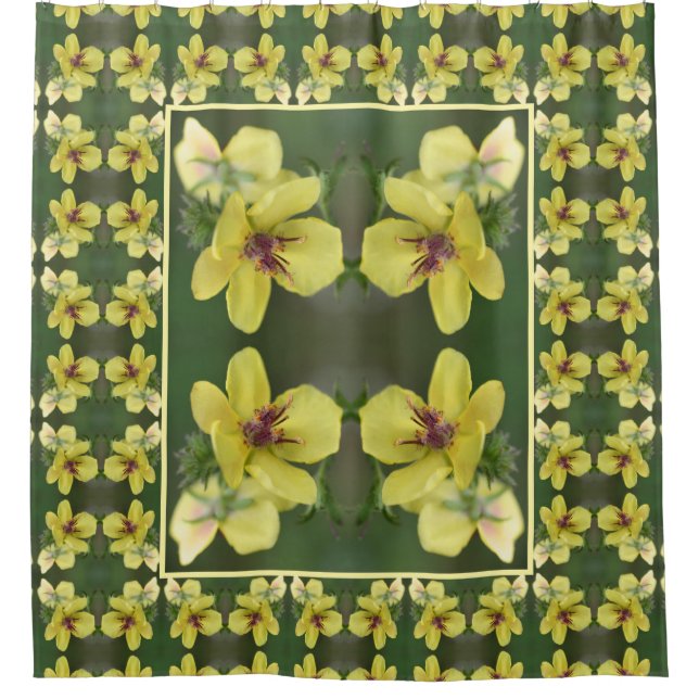 Delicate Yellow Wildflower Art Shower Curtain (Front)