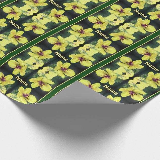 Delicate Yellow Wildflower Personalized Wrapping Paper (Corner)