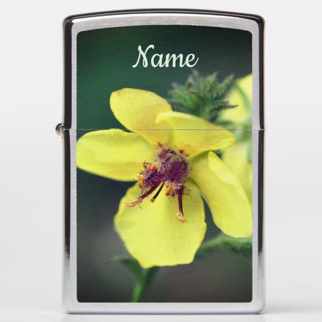 Delicate Yellow Wildflower Personalized Zippo Lighter (Front)