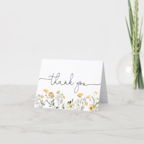 Delicate Yellow Wildflower Thank You Card