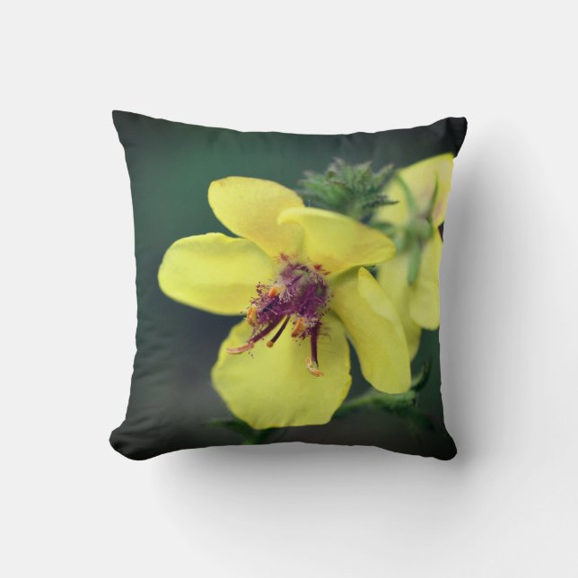 Delicate Yellow Wildflower  Throw Pillow (Front)
