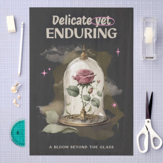 Delicate Yet Enduring – Vintage Rose Romantic  Tissue Paper (Craft)
