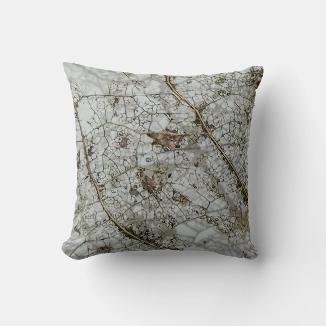 Delicated leaf closeup texture throw pillow (Front)