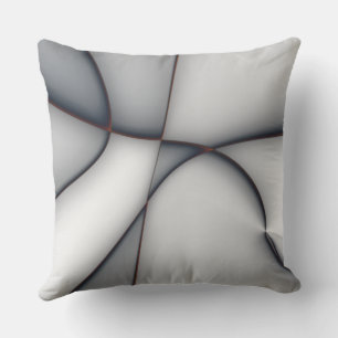 Delicately convex gray piece cutouts throw pillow