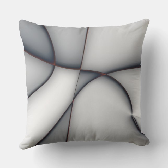 Delicately convex gray piece cutouts throw pillow (Back)