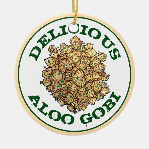 Delicious Aloo Gobi Indian Food Cauliflower Curry Ceramic Ornament