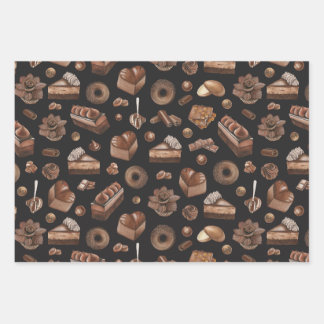 Delicious Assortment of Chocolate Treats Wrapping Paper Sheets