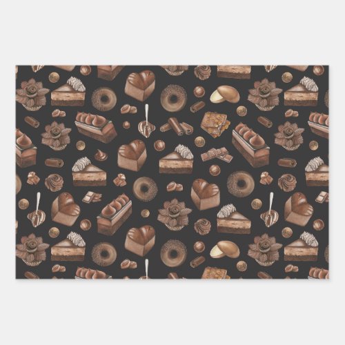 Delicious Assortment of Chocolate Treats Wrapping Paper Sheets