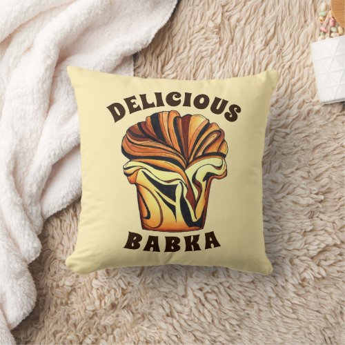 Delicious Babka Chocolate Bread Loaf Jewish Bakery Throw Pillow