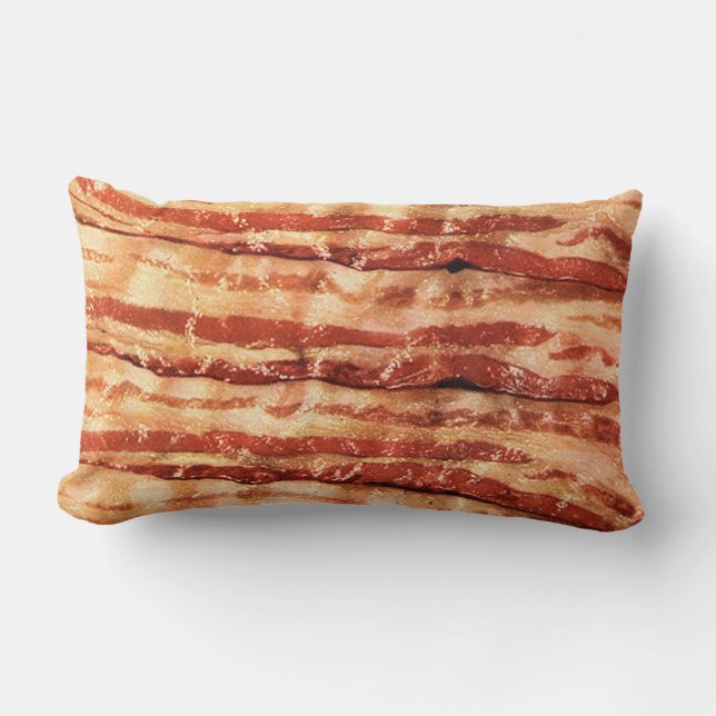 Delicious BACON pillow!! Lumbar Pillow (Front)