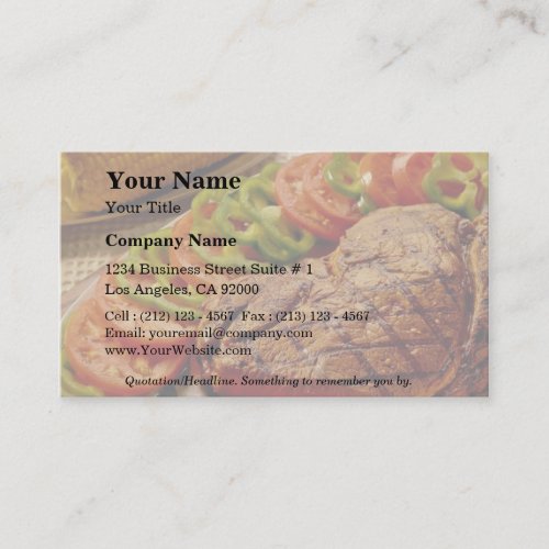 Delicious Beef roast with corn Business Cards