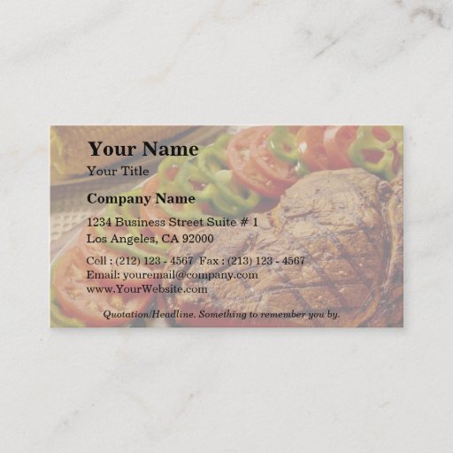 Customizable Delicious Beef roast with corn Business Cards
