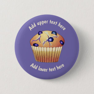 Delicious Blueberry Muffin on Purple - Your Text Button