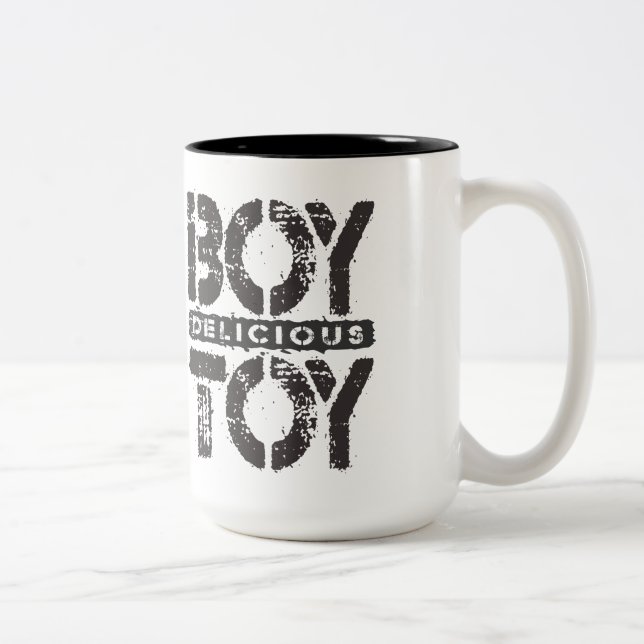Delicious BOY TOY - I Am Ultimate Booty Call, Onyx Two-Tone Coffee Mug (Right)