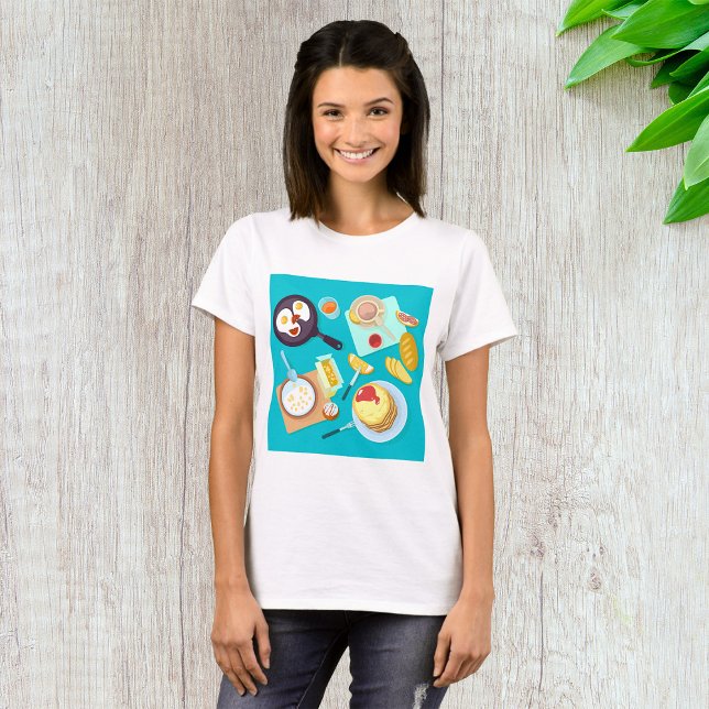Delicious Breakfast Pancakes Eggs Coffee  T-Shirt (Creator Uploaded)