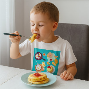 Delicious Breakfast Pancakes Eggs Coffee  T-Shirt