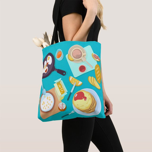Delicious Breakfast Pancakes Eggs Coffee  Tote Bag (Creator Uploaded)