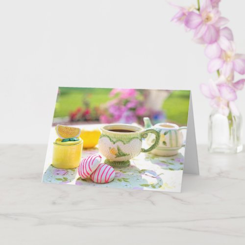 Delicious Breakfast Tea Party Lemon Drink Card