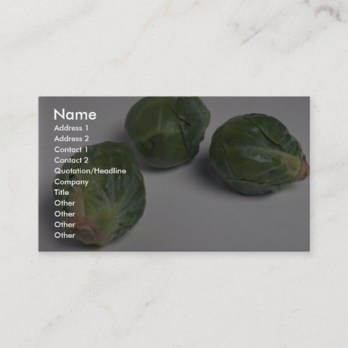Delicious Brussel sprouts Business Card Templates